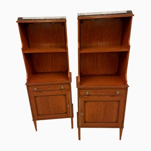 Antique Satinwood Waterfall Bookcases from Gillows, 1880, Set of 2