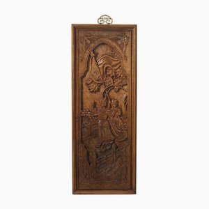 Camphor Wood Panel in Carved Relief