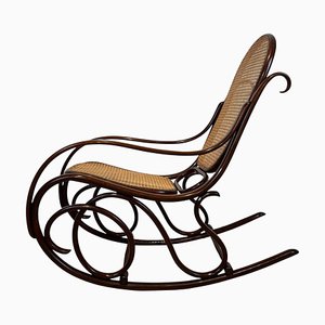 Art Nouveau Rocking Chair in Beech and Weave by Thonet, 1910