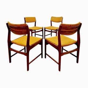 Vintage Danish Dining Chairs in Orange, 1960s