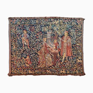 Vintage Aubusson Style Jaquar Tapestry with Medieval Museum Design, 1970s
