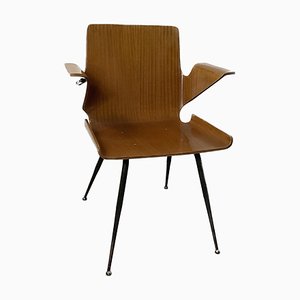 Silla de oficina vintage atribuida a Silvio Cavatorta, años 50