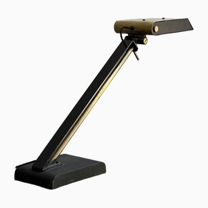 Angular Brass Desk Lamps, Set of 2