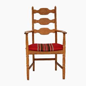 Danish Armchair in Oak Wood & Wool, 1960s