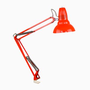 Verstellbare Achitect Tischlampe in Orange von Luxo, 1970er