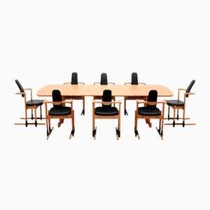 Grande Table avec Chaises par Peter Opsvik pour Stokke, 1990s, Set de 9