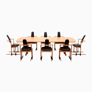 Großer Tisch mit Stühlen von Peter Opsvik für Stokke, 1990er, 9er Set