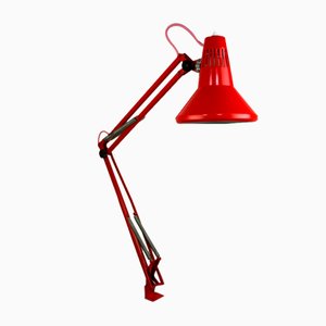 Red Adjustable Achitect Table Lamp by Tep, 1970s