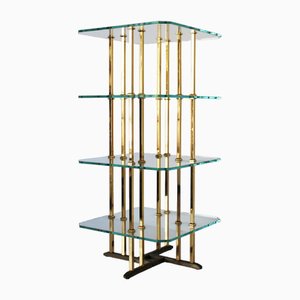 Vintage Glass & Brass Shelf