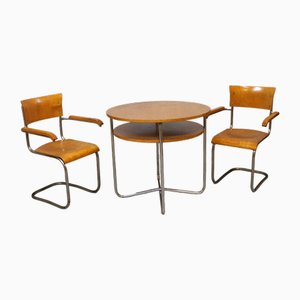 Bauhaus Style Kovona Table and Chairs, 1920s, Set of 3