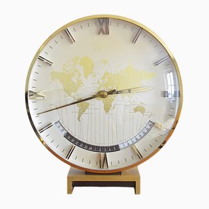 Grande Horloge World Time Art Déco par Heinrich Möller pour Kienzle, 1950s
