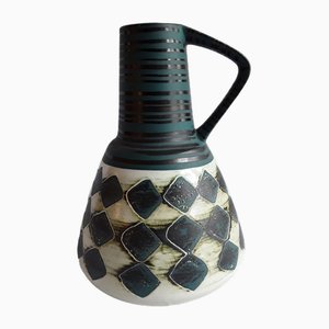 Vintage German Ceramic Mug with White or Black Decor, 1960s