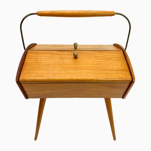 Vintage Cherrywood Sewing Box, 1970s