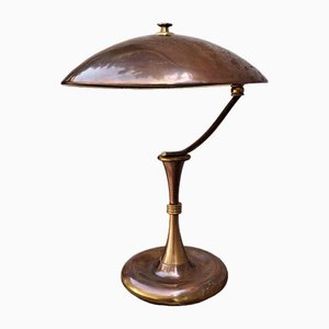 Table Lamp in Burnished Brass by Oscar Torlasco for Monza, 1950s
