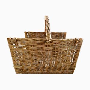 Vintage French Woven Storage Basket, 1960s