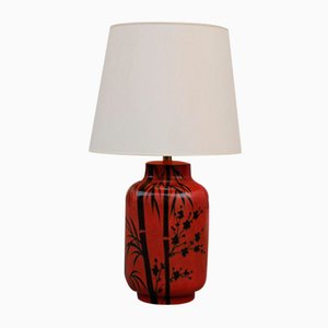 Lampe de Bureau en Céramique Rouge par Zaccagini Design, Italie, 1960