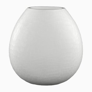 Italian Murano Glass Vase in Blown White