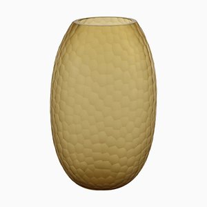 Italian Murano Glass Vase in Amber Color