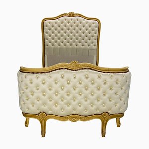 Letto imbottito in stile Luigi XV, Francia, metà del XX secolo
