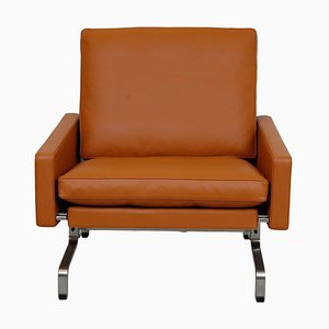 Poul Kjærholm Pk-31/1 Lounge Chair Reupholstered in Cognac Nevada Aniline Leather by Poul Kjærholm for E. Kold Christensen