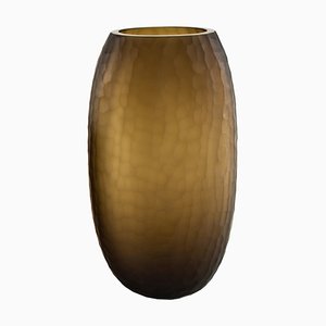 Italienische Vase aus Muranoglas in Moka Farbe