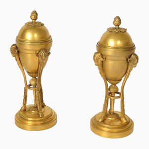 Candeleros de bronce Napoleón III. Juego de 2
