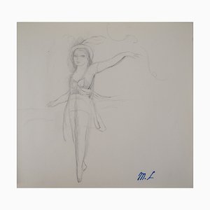 Marie Laurencin, ballerina, disegno a matita originale
