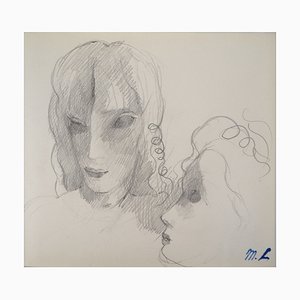 Marie Laurencin, Lovers, Original Pencil Drawing