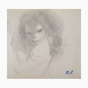 Marie Laurencin, seductora, dibujo a lápiz original