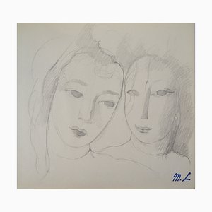 Marie Laurencin, Two Sisters, Original Pencil Drawing