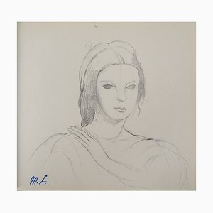 Marie Laurencin, giovane modella, disegno a matita originale