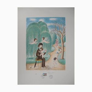 Lithographie Originale Raymond Peynet, The Lovers: A Little, A Lot, Passionly