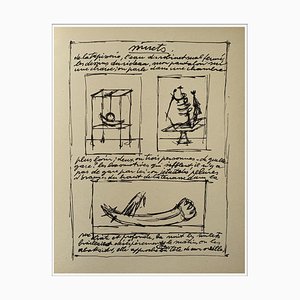 Alberto Giacometti, Objetos móviles y mudos I, 1952, Litografía original
