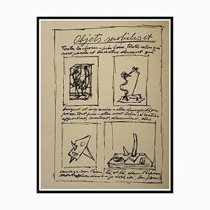 Alberto Giacometti, Movable and Mute Objects II, 1952, Litografía original