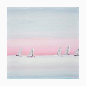 Bridg', A Beautiful Journey on the Water, 2022, Huile sur Toile
