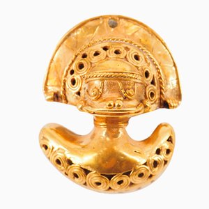 Kolumbianische Taïrona Tumbago Statuette des Schamanenkriegers