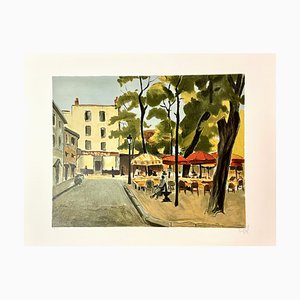 Louis Toffoli, Place du Terte, 1995, Lithographie Originale