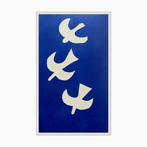 Georges Braque, Oiseaux Sur Fond Bleu II, 1955, Lithograph