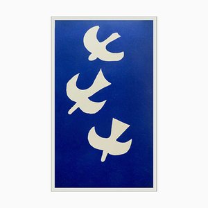 Georges Braque, Oiseaux Sur Fond Bleu II, 1955, Litografía