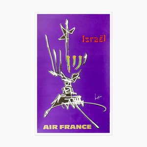 Georges Mathieu, Air France Israel, 1967, Original Poster