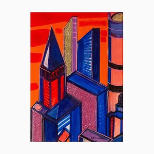 Carlo Massimo Franchi, Milan Flies High, Mixed Media on Acrylic Glass