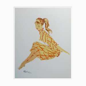 Jean Gabriel Domergue, La Parisienne IV, 1956, Litografía original