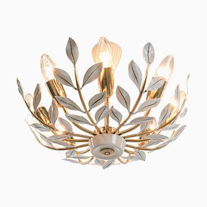 Deckenlampe mit Blumenmuster, zugeschrieben United Workshops, Deutschland, München, 1950er