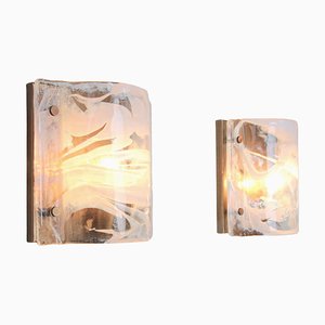 Vintage Wall Sconces in Murano Glass by Egon Hillebrand for Hillebrand Lighting, Germany 1960s, Set of 2
