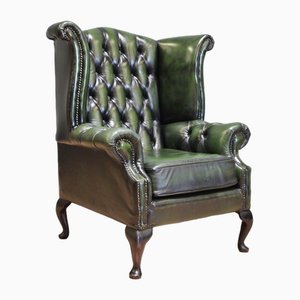 Vintage English Leather Chesterfield Armchair, 1980s