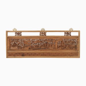 Antique Daybed Side Rail with Carved Relief