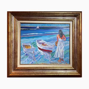 Avel, Mirando Al Mar, 2023, Oil on Canvas, Framed
