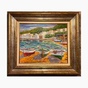 Avel, Port de la Selva, 2023, Oil on Canvas, Framed