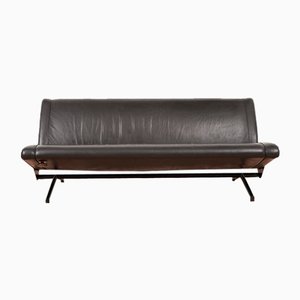 D70 Sofa in Leather with Metal Round Tube by Osvaldo Borsani for Tecno, 1954