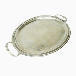 Antique Polish Oval Guilloshed Tray from Bros. Henneberg, 1890s